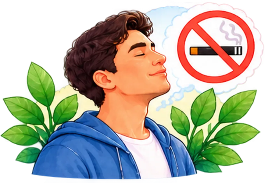 Liberation and tobacco cessation watercolor illustration